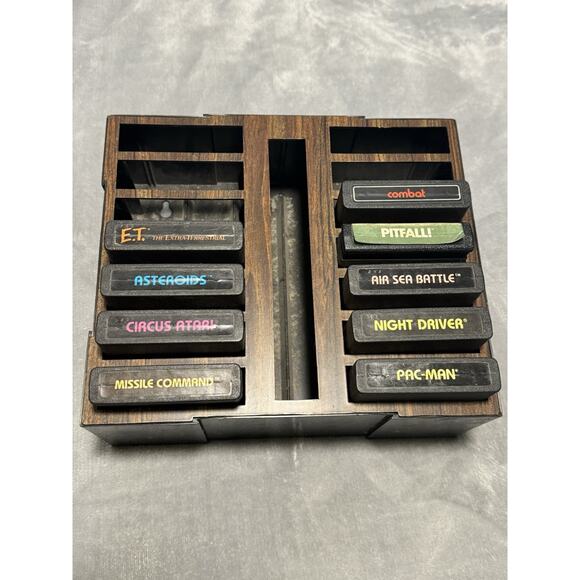 🔥Atari 9 Game Bundle + Game Cabinet Pac-Man/Asteroids/ET/Pitfall + More🔥 - Picture 1 of 3